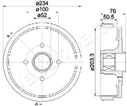JAPANPARTS TA0409 - JAPAN BRAKE DRUM