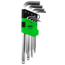 JBM 54005 - SET DE 9 LLAVES ALLEN EN PULGADA CON PUNTA REDONDA