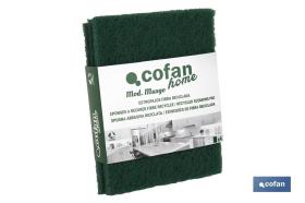 COFAN 41003127U - PACK DE 4 ESTROPAJOS  VERDES 100% FIBRA 'VENTA UNITARIA'