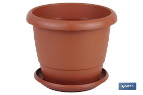 COFAN 90015573 - MACETA MARRON MODELO GARDENIA 30X25+ PLATO 24 CM