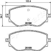 JAPANPARTS PA0550AF - JAPAN JGO PASTILLAS FRENO