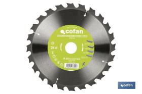 COFAN 09292659 - DISCO DE SIERRA INGLETADORA PARA MADERA/METAL Ø400 X 2,2 X 3