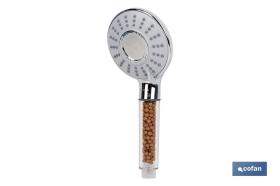 COFAN 42001143 - MANGO DE DUCHA IÓNICA CON ESFERAS MINERALES TRES FUNCIONES M