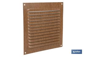 COFAN 65007543U - REJILLA DE VENTILACIÓN ALUMINIO MADERA CON MOSQUITERA 15 X 1