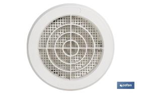 COFAN 65007558 - REJILLA DE VENTILACIÓN ABS BLANCO PARA EMPOTRAR A TUBO CON C