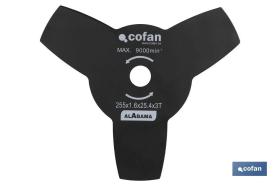COFAN 7100100503 - CUCHILLA DESCROZADORA 3D MATORRAL 230 X 25,4 X 1,4