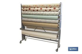 COFAN 04500026 - EXPOSITOR DE HULES Y MANTELES HORIZONTAL CON CORTADOR Y RUED