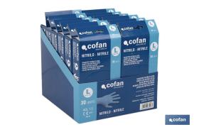 COFAN 04502014S - EXPOSITOR CAJA 30 UNDS. GUANTES NITRILO T-S