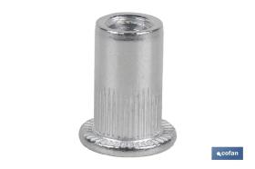 COFAN 07571017 - TUERCAS REMACHABLES CILÍNDRICA RANURADA FONDO ABIERTO CABEZA