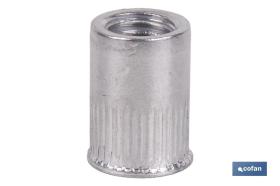 COFAN 07580614 - TUERCAS REMACHABLES CILÍNDRICA RANURADA FONDO ABIERTO CABEZA