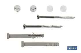 COFAN 07600103 - SET DE 2 PCS. PARA SANITARIO WC TACO LARGO 6 X 80 MM INOX.