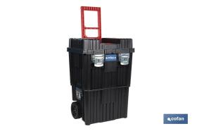 COFAN 09400716 - CAJA DE HERRAMIENTAS COMPACT CON DOBLE ASA Y RUEDAS 450 X 36