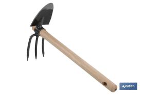 COFAN 09519377 - ZACHO CURVO 3 PUNTAS Y MANGO DE MADERA 210 X 80 MM 200 G