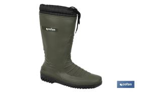 COFAN 12005941 - BOTA DE AGUA VERDE/NEGRA CON FORRO POLAR TALLA 41