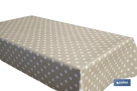 COFAN 46003052 - MANTEL ANTIMANCHA LUNARES BEIGE 1,40 X 2,00