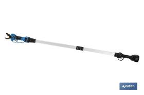 COFAN 50003505 - CONJUNTO TIJERAS DE PODAR A BATERÍA + PÉRTIGA EXTENSIBLE 190