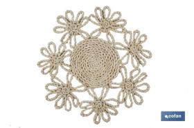 COFAN 46004007 - BAJOPLATO FORMA FLOR  FIBRA NATURAL MEDIDA 35 CM