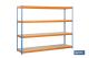 COFAN 09401215 - ESTANTERÍA MEDIA CARGA AZUL/NARANJA 4 BALDAS DE MADERA 2000
