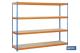 COFAN 09401217 - ESTANTERÍA MEDIA CARGA AZUL/NARANJA 4 BALDAS DE MADERA 2000